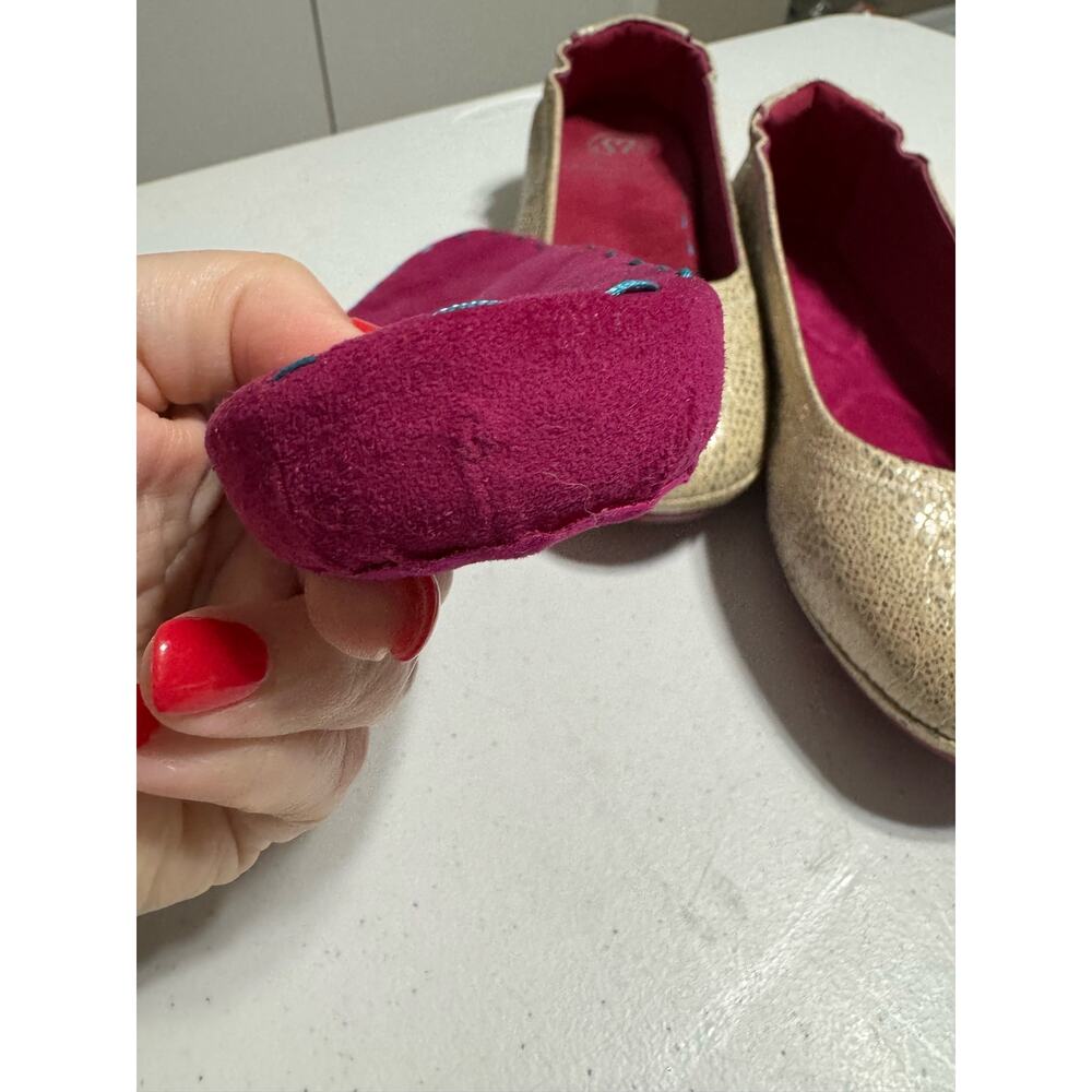 Soto Massini Milano Shimmering Vanilla Pebbled Ballet Flats Size 7 - Picture 7 of 13